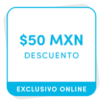 VALE DE $50 DE DESCUENTO EN TU PRÓXIMA COMPRA EN LA TIENDA EN LÍNEA